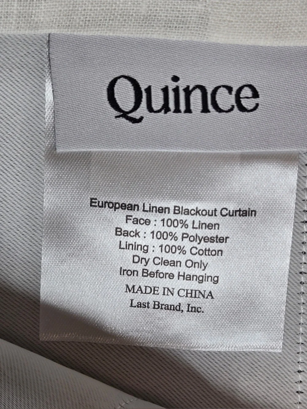 NWT QUINCE Set Of 2 48x96 European Linen True Blackout Curtains White 0464